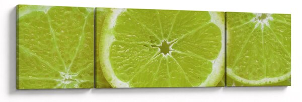 Obraz - citróny na řezu (170x50 cm)