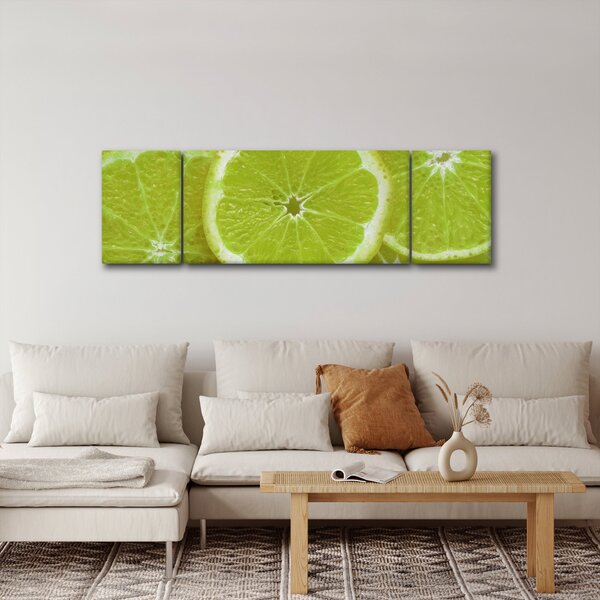 Obraz - citróny na řezu (170x50 cm)