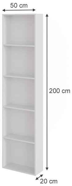 Boční police Vicco Elmo Bílá 50 x 200 cm, Model 59901