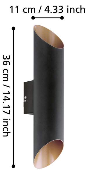 VENKOVNÍ NÁSTĚNNÉ SVÍTIDLO, 7,5/36 cm Eglo - Online Only svítidla, Online Only