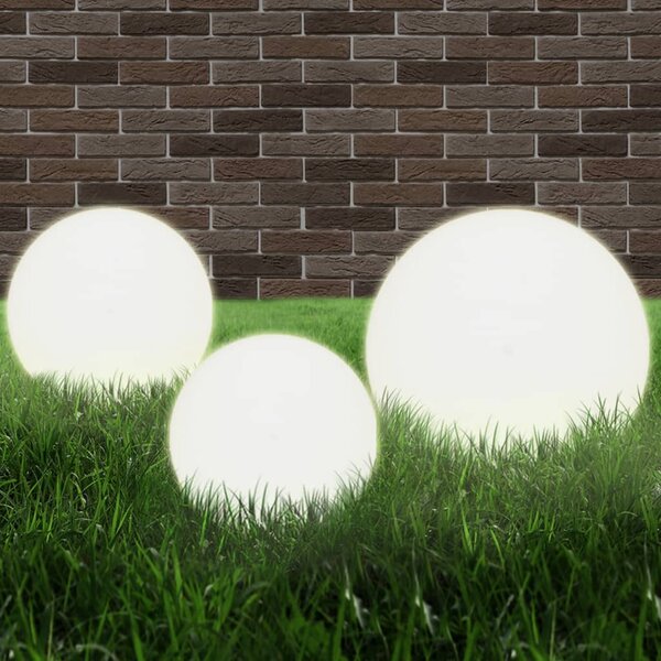 6dílná sada kulovitých LED lamp koule 20/30/40 cm PMMA