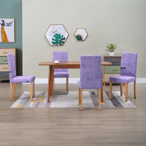 Jídelní židle 4 ks fialové textil