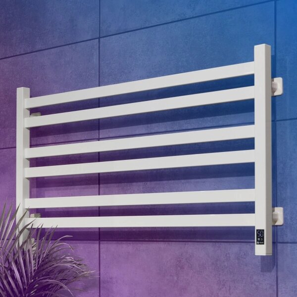 Elektrický sušák na ručníky s termostatem AVANGARD 181W 50x90 cm bílá levá