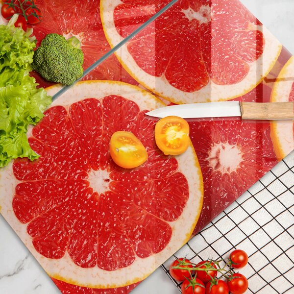 Krájecí prkénko skleněné Plátky grapefruitu