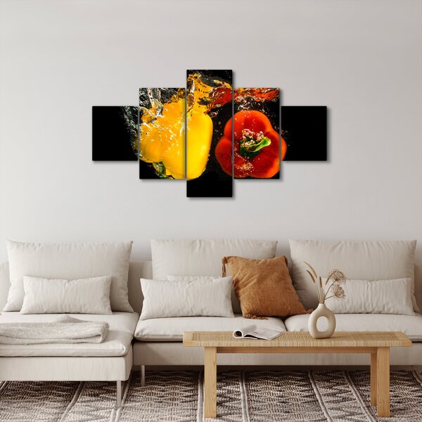 Obraz - papriky ve vodě (125x70 cm)