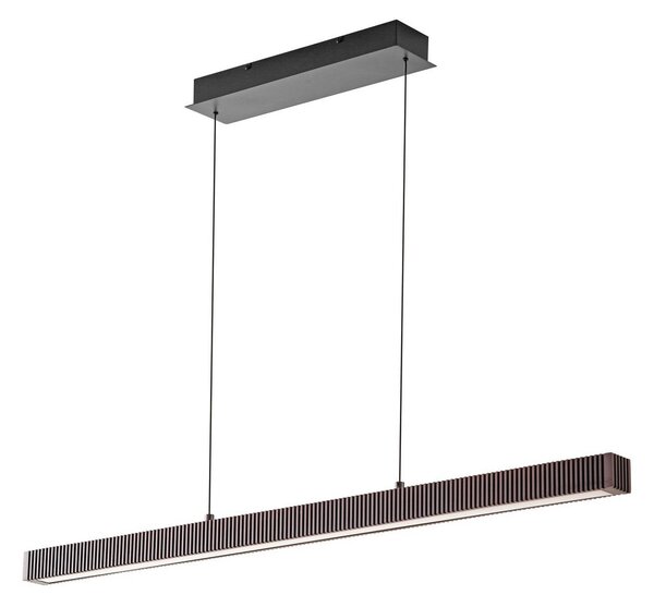 Závěsná svítidlo Lucande, Emara, stmívatelné, Dřevo, Jídelna, Dřevo, Design