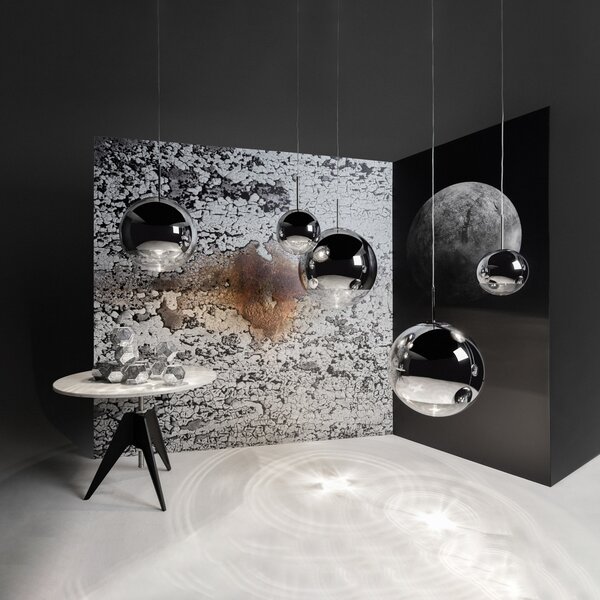 Závěsná svítidlo Tom Dixon, Mirror Ball, stmívatelné, Metalická, Obývací pokoj, Plast, Design