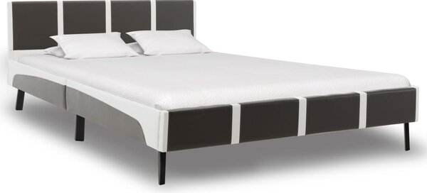 Rám postele šedo-bílý umělá kůže 160 x 200 cm