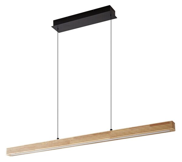 Závěsná svítidlo Lucande, Emara, stmívatelné, Dřevo, Jídelna, Dřevo, Design