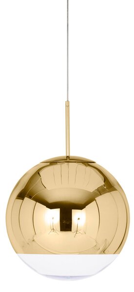 Závěsná svítidlo Tom Dixon, Mirror Ball, stmívatelné, Zlatá / mosazná, Obývací pokoj, Plast, Design