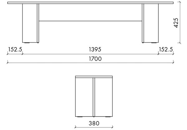 Noo.ma Dubová lavice Hett 170 cm