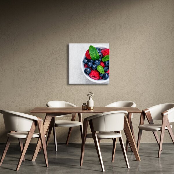Obraz - miska s lesním ovocem (30x30 cm)