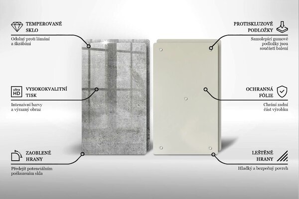 Skleněné krájecí prkénko Betonová textura