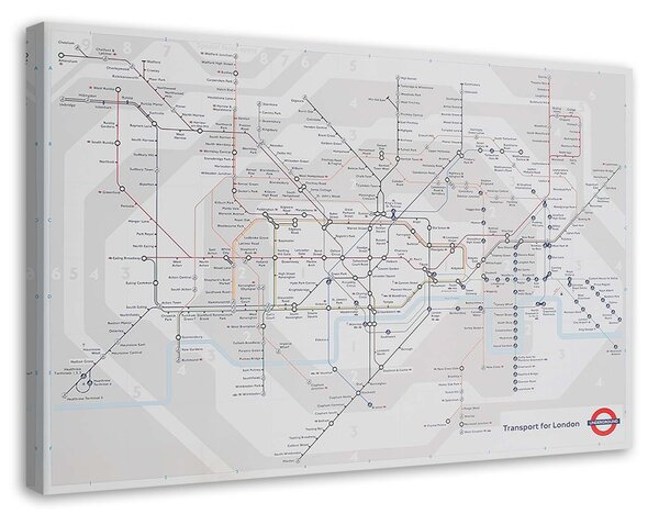 Obraz na plátně Londýnské metro - plán linek metra Rozměry: 60 x 40 cm