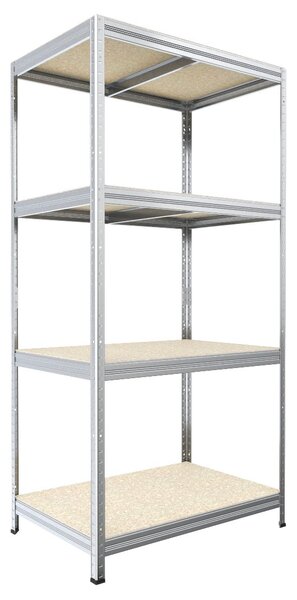 Kovový regál Biedrax 35 x 60 x 180 cm, pozink, 4 police OSB 10 mm, nosnost 200 kg na polici