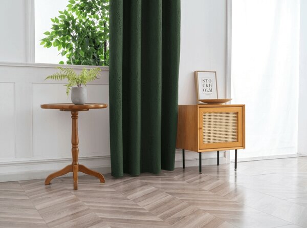 Zatemňovací závěs DUNES VELVET 140x250 cm, tmavě zelený Zavěšení: Kovové kroužky