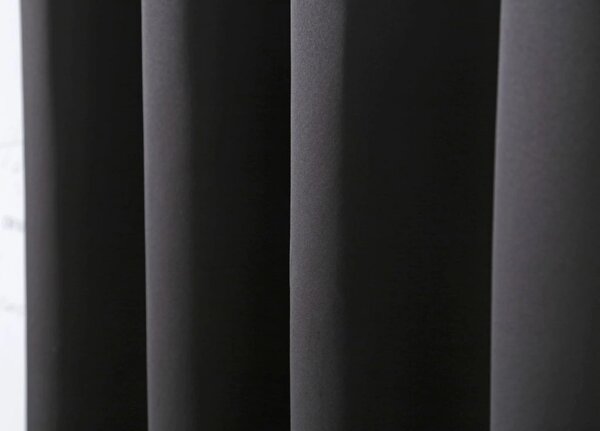 Závěs OXFORD LIGHT 140x270 cm, černý Zavěšení: Řasící páska