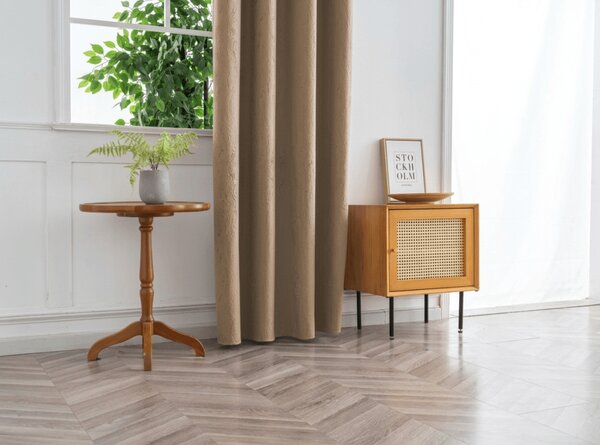 Zatemňovací závěs DUNES VELVET 140x250 cm, béžovohnědý Zavěšení: Kovové kroužky