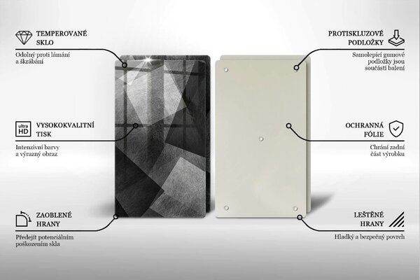 Skleněné krájecí prkénko Geometrické abstrakce