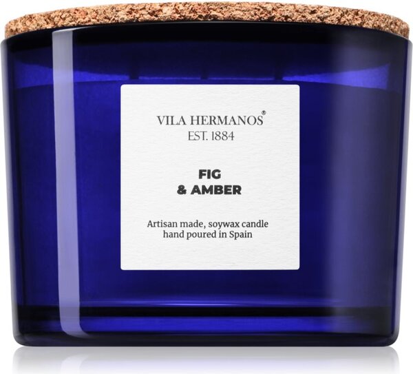 Vila Hermanos Apothecary Cobalt Blue Fig & Amber vonná svíčka 350 g