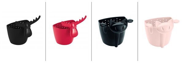 Sítko na sypaný čaj - motiv kočka a sob Design: Se sobem černá