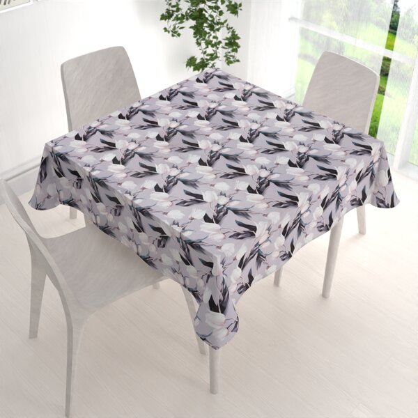 Biante Dekorační čtvercový ubrus PML-034 Bílé tulipány na šedém 40x40 cm