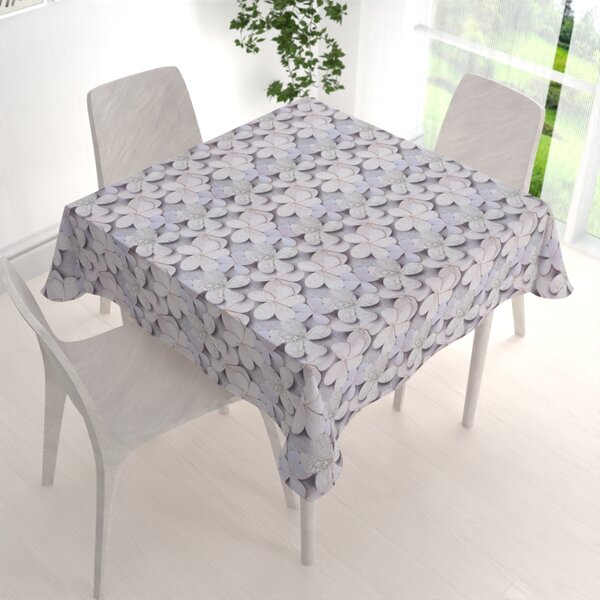 Biante Dekorační čtvercový ubrus PML-032 Designové květy na šedém 40x40 cm