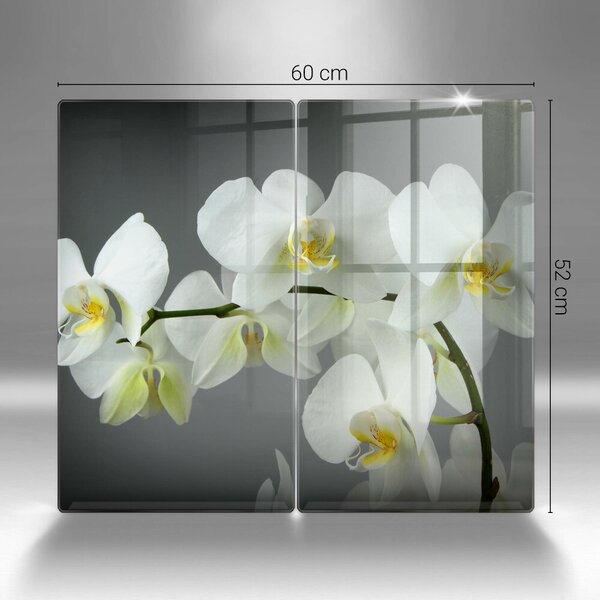Skleněná krájecí deska Bílé květy orchidejí