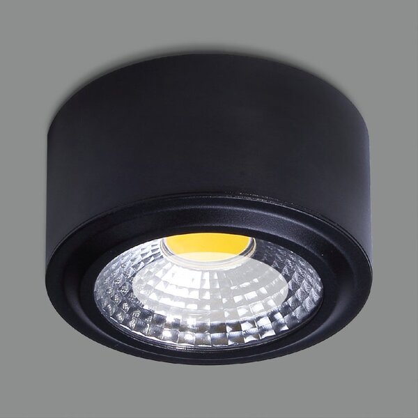 ACB Iluminacion Stropní LED svítidlo STUDIO, ⌀ 12 cm, 12W, CRI90 Barva: Černá, Stmívání, řízení: DALI/PUSH
