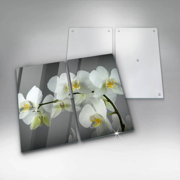 Skleněná krájecí deska Bílé květy orchidejí