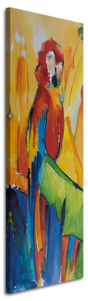 Obraz na plátně Papoušek na banánovém listu Rozměry: 30 x 90 cm