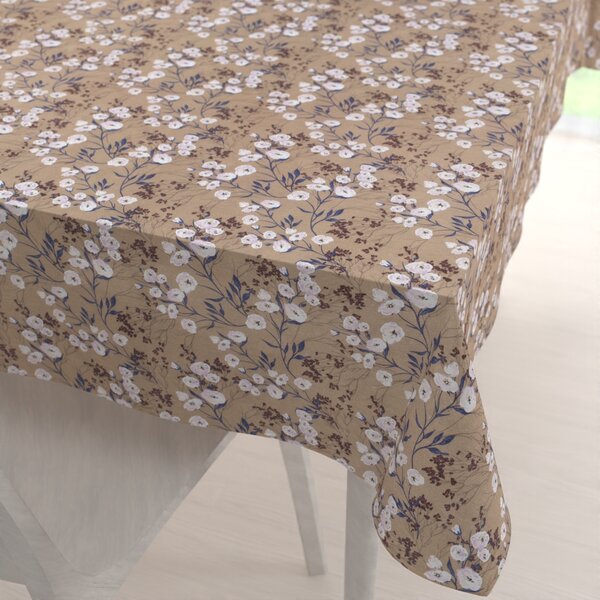 Biante Dekorační obdélníkový ubrus PML-036 Pnoucí květiny na hnědém 50x100 cm