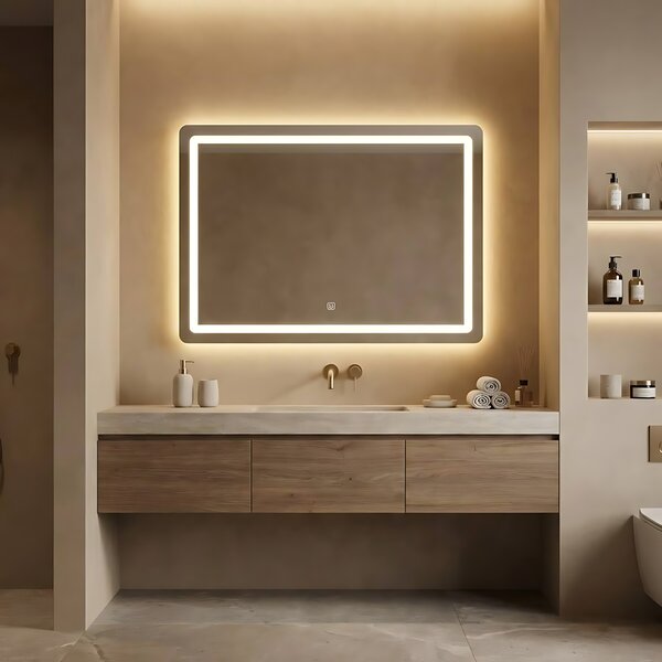 REA Dotykové zrcadlo s LED osvětlením COLOR 80x60 cm