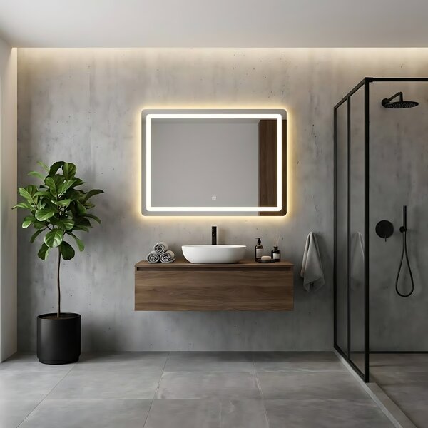REA Dotykové zrcadlo s LED osvětlením COLOR 80x60 cm