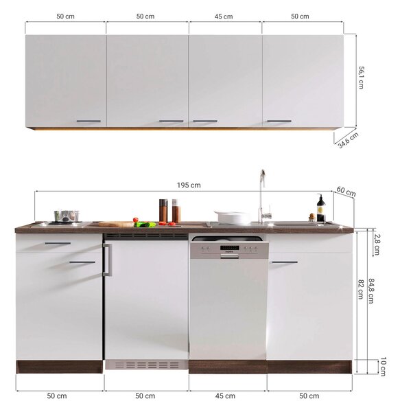 KUCHYŇSKÝ BLOK 195 cm Respekta - Online Only kuchyňské linky, Online Only