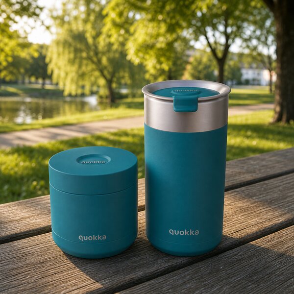 Termohrnek se sítkem Boost, 400ml, Quokka, tyrkysový