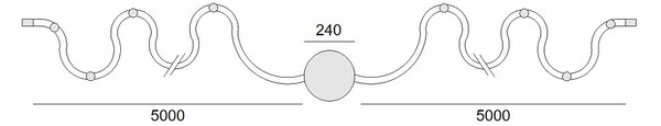 ZAHO Nástěnné LED svítidlo MESMO WL2, 160W, d. 2x500 cm Barva: Černá, Teplota světla: 3000K - teplá bílá, Stmívání, řízení: ON/OFF (bez stmívání)