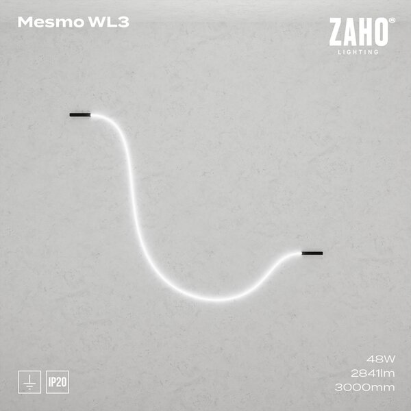 ZAHO Nástěnné LED svítidlo MESMO WL3, 48W, d 300 cm Barva: Bílá, Teplota světla: 3000K - teplá bílá, Stmívání, řízení: ON/OFF (bez stmívání)
