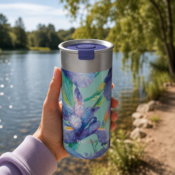 Termohrnek se sítkem Boost, 400ml, Quokka, blue irises