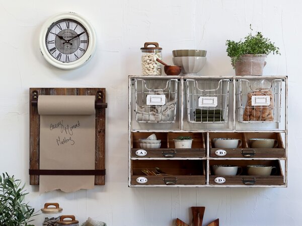 Hnědá antik dřevěná nástěnná deska na papírovou roli Board - 36*5*46 cm - Chic Antique