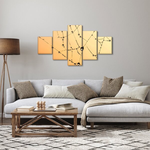 Obraz orosené pavučiny (125x70 cm)