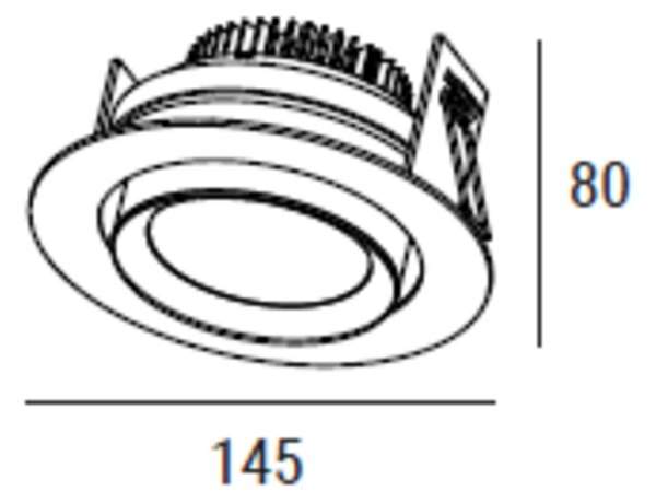 ZAHO Zapuštěné LED svítidlo HILO, 14W, ø 145 mm, 60° Barva: Bílá, Teplota světla: 2700K - teplá bílá, Stmívání, řízení: ON/OFF (bez stmívání)