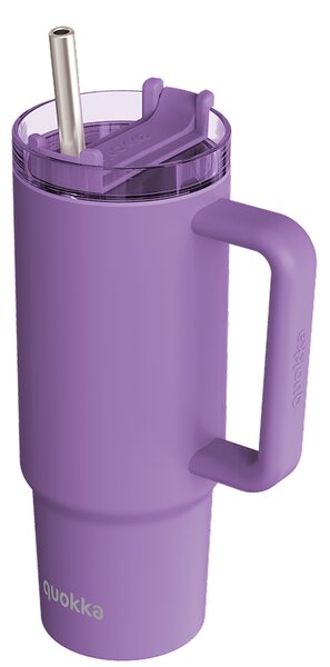Termohrnek Stream s brčkem, 950ml, Quokka, tmavě fialový