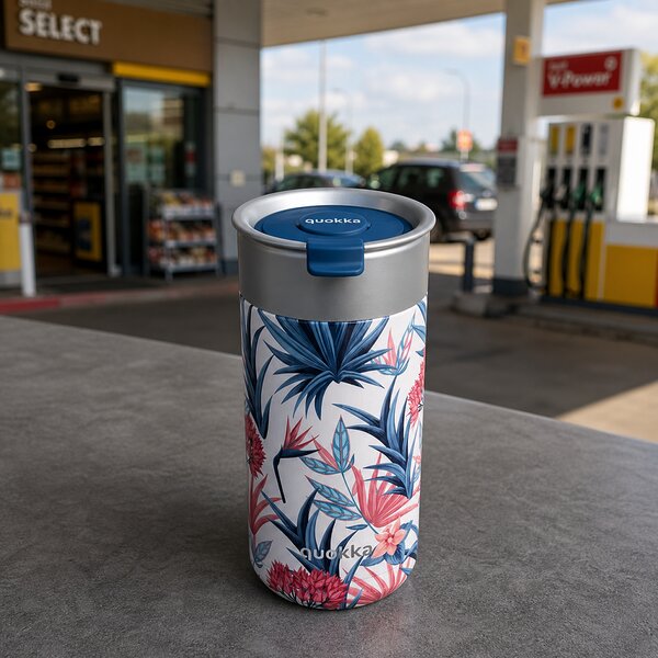 Termohrnek se sítkem Boost, 400ml, Quokka, blue garden
