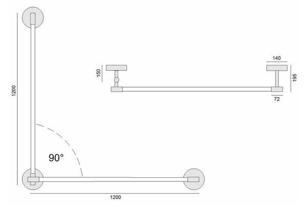 ZAHO Nástěnné LED svítidlo JETSON WL4, 38W, d. 2x120 cm Barva: Černá, Teplota světla: 3000K - teplá bílá, Stmívání, řízení: ON/OFF (bez stmívání)