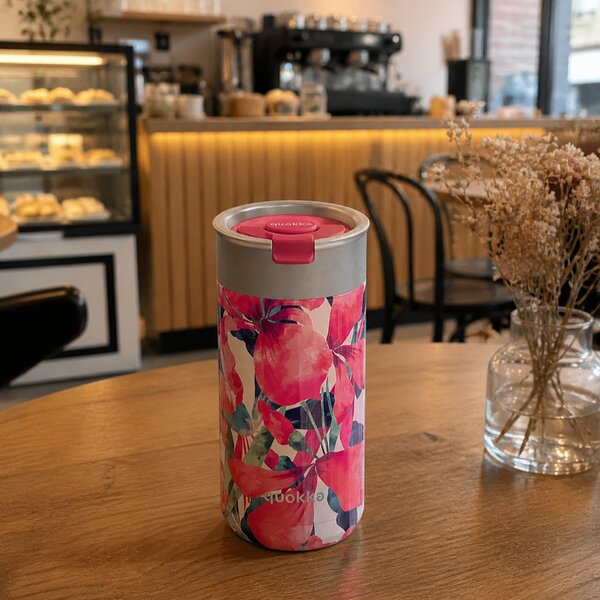 Termohrnek se sítkem Boost, 400ml, Quokka, pink bloom