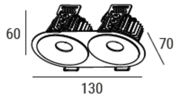 ZAHO Zapuštěné LED svítidlo SPEAKER RD60, 11W, š. 130 mm, 60° Barva: Bílá, Teplota světla: 3000K - teplá bílá, Stmívání, řízení: ON/OFF (bez stmívání)