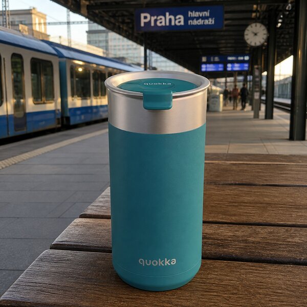 Termohrnek se sítkem Boost, 400ml, Quokka, tyrkysový