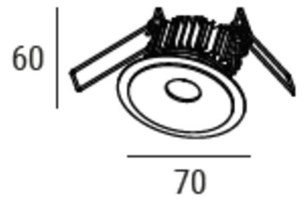 ZAHO Zapuštěné LED svítidlo SPEAKER RD60, 6W, ø 70 mm, 60° Barva: Bílá, Teplota světla: 3000K - teplá bílá, Stmívání, řízení: ON/OFF (bez stmívání)