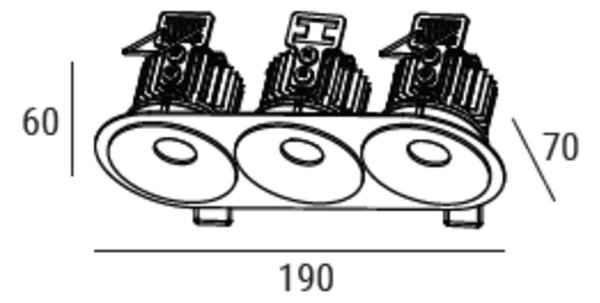 ZAHO Zapuštěné LED svítidlo SPEAKER RD60, 16W, š. 190 mm, 60° Barva: Bílá, Teplota světla: 3000K - teplá bílá, Stmívání, řízení: ON/OFF (bez stmívání)
